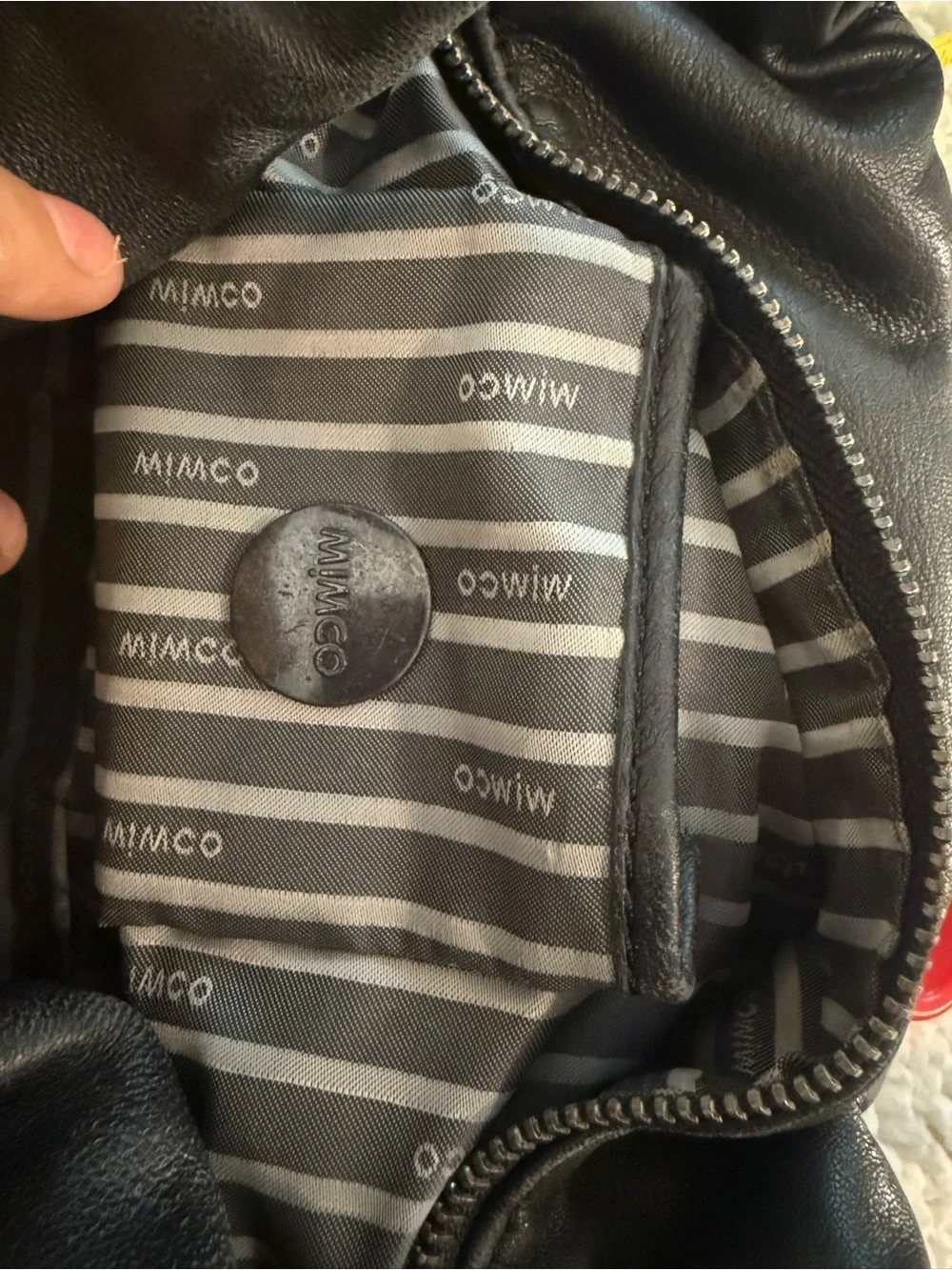 MIMCO Black Leather Slouchy Shoulder Bag Y2K